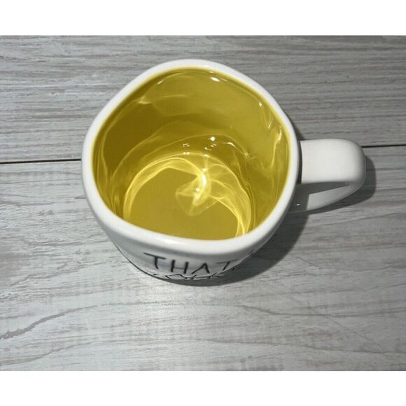 Rae Dunn ceramic“That’s All Yolks” 160z Coffe Mug Yellow Inside - Picture 2 of 4